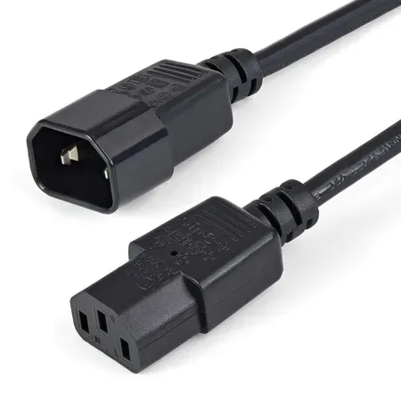 StarTech.com 1 m strömförlängningskabel C14 till C13, 10 A 125 V