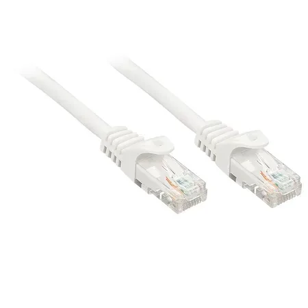 LINDY 48205 RJ45 Nätverkkabel, Patchkabel CAT 6 U/UTP 5.00 m Vit guldpläterad kontakt 1 st