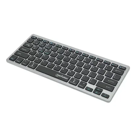 Manhattan 180559 trådlöst tangentbord RF + Bluetooth QWERTZ tyskt, svart/grått