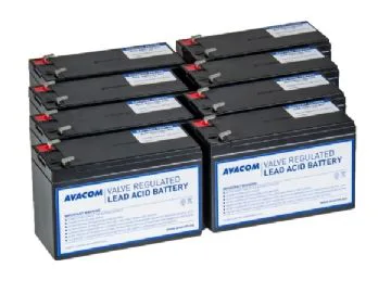 AVACOM AVA-RBC105-KIT, Slutna blybatterier (VRLA), 8 styck, Svart, Vietnam, APC RBC105, RBC120, 19,2 g