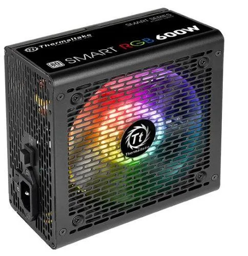 Thermaltake Smart RGB 600W, 140 mm fläkt, 80PLUS White