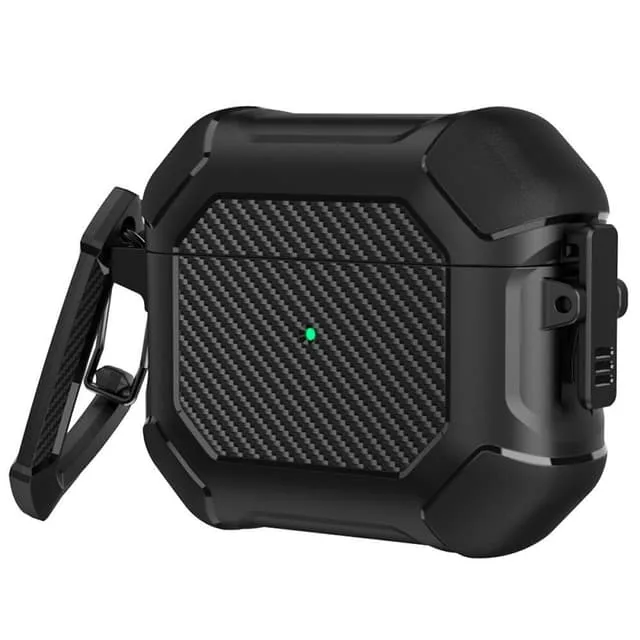 SKALO AirPods 3 Carbon Fiber TPU Fodral med Karbinhake