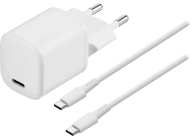 Sandstrøm 20W USB-C-laddare med USB-C-kabel