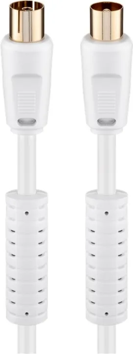Goobay Antennkabel med ferrit (80 dB), dubbelskärmad koaxial-plugg > koaxial-plugg (helt skärmad)