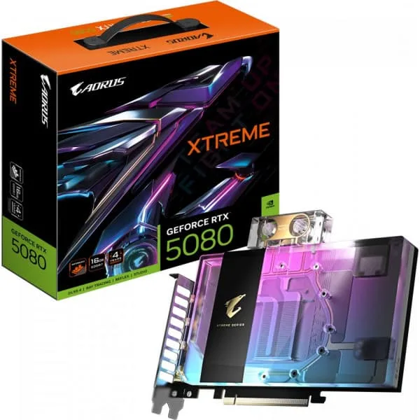Gigabyte AORUS GeForce RTX 5080 XTREME WATERFORCE WB 16 GB grafikkort