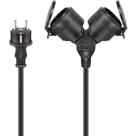 Goobay Outdoor Double Extension Cable 5 m black