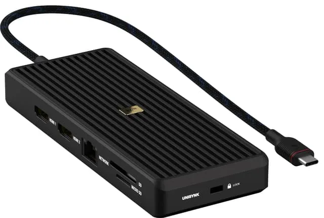 Unisynk 12-portars 8K 100W USB-C hubb (svart)