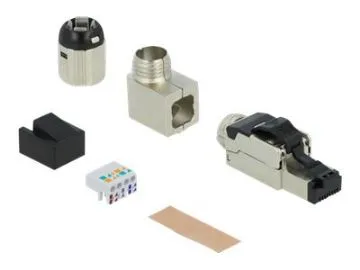 Delock - Nätverkskontakt - RJ-45 (hane) vinklad - STP - CAT 8.1 - startad