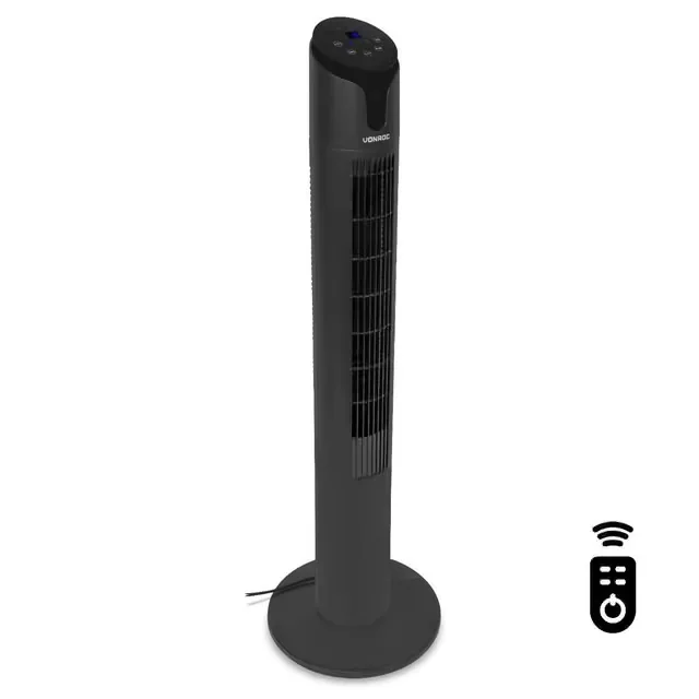 VONROC Lyxig pelarfläkt – 110cm – svart