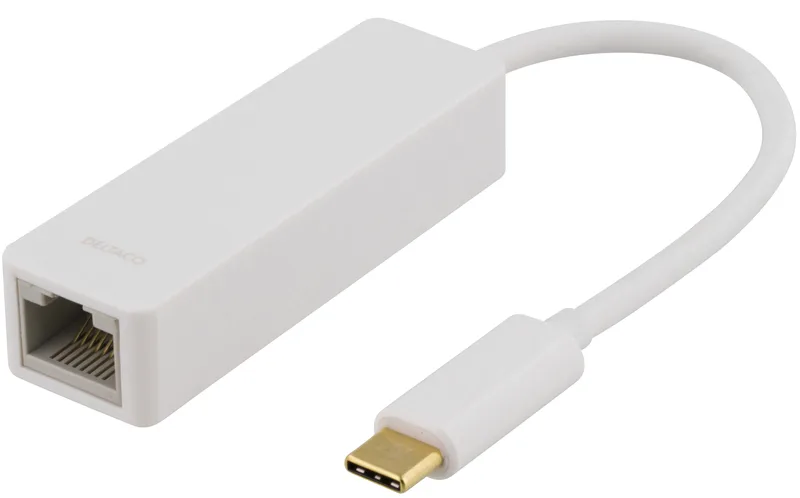 Nätverksadapter Deltaco USB-C, Gigabit, 1xRJ45