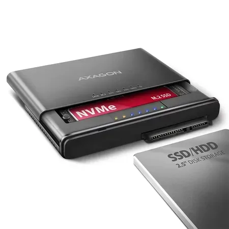 AXAGON ADSA-CC adapter USB-C till M.2 NVMe och SATA, 10 Gbps