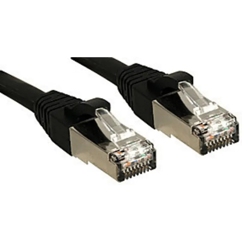 LINDY 45606 RJ45 Nätverkkabel, Patchkabel CAT 6 S/FTP 7.50 m Svart Halogenfri 1 st