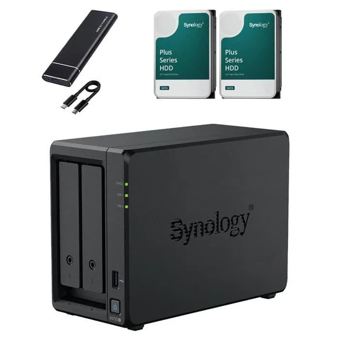 NAS-bord - Synology - DS725+ - 32 GB RAM - 16 TB HDD - SSD-cache 1 TB