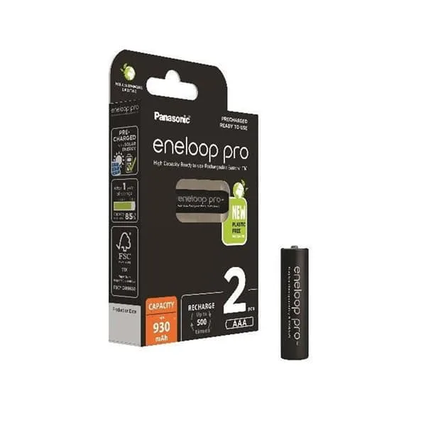 Panasonic Eneloop Pro AAA 930 mAh uppladdningsbara batterier, 2-pack
