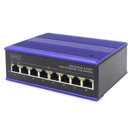 Digitus industriell L2-switch, 8 portar, Fast Ethernet
