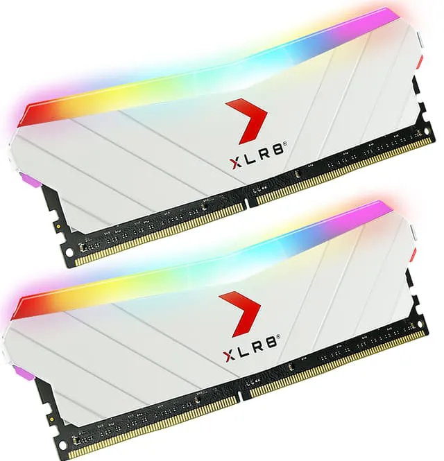 PNY 16GB (2x8GB) XLR8 Gaming EPIC-X RGB™ DDR4 3600MHz Desktop Memory White Edition