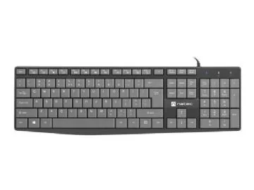 NATEC NAUTILUS, Fullstor (100 %), Kabel, USB, Membrantangentbrytare, QWERTY, Svart