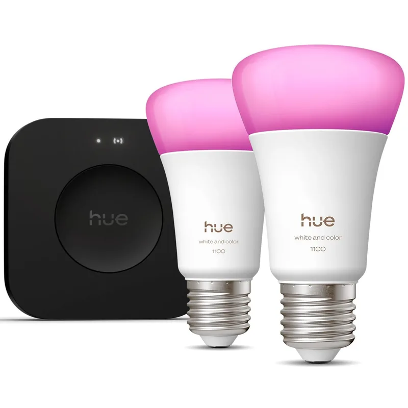 Philips Hue Startkit White and Color Ambiance 2xE27 1100lm + Hue Bridge Pro