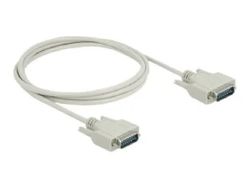 Delock - Seriell kabel - 15 pin D-Sub (DB-15) (hane) till 15 pin D-Sub (DB-15) (hane) - 2 m - tumskruvar - beige