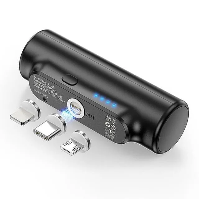 MTK 3000mAh Bärbar Powerbank USB-C/ Lightning /