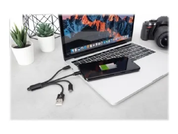 Digitus 3-in-1 laddarkabel, USB-A, svart