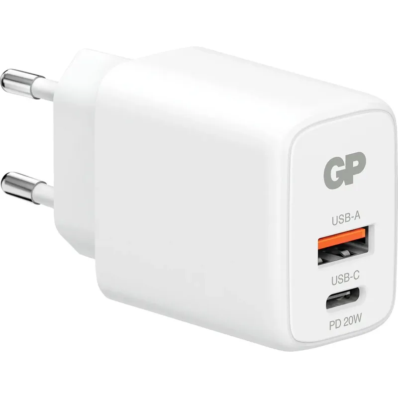 GP GPWC20WPWHUSB824 USB-laddare 20 W USB-A, USB-C® Quick Charge 3.0, Power Delivery 3.0 Vit Inomhus Överströmsskydd, USB Power Delivery (USB-PD)