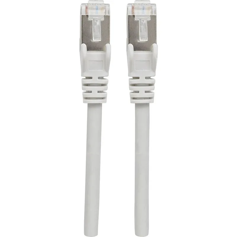 Intellinet 740869 RJ45 Nätverkkabel, Patchkabel CAT 6A S/FTP 3.00 m Grå Folieskärmning, Flätad skärmning, Skärmad, Halo