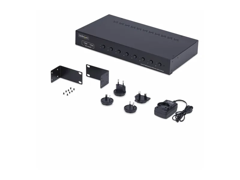 StarTech.com 8-ports DisplayPort KVM-switch med 1U-rackmonteringssats, 4K 60 Hz