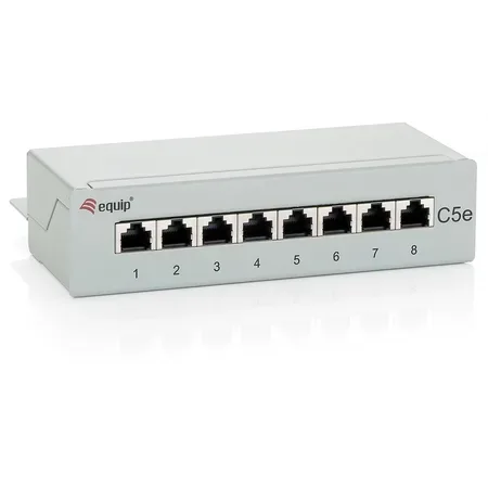 Equip 227308 patchpanel, 8 portar, RJ-45, Cat5e