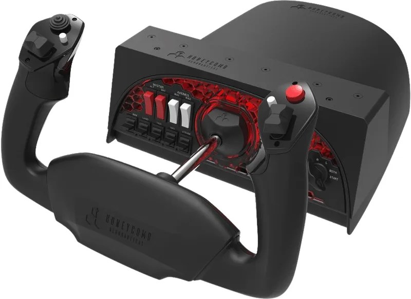 Honeycomb Alpha flygkontroll-yoke med switchpanel