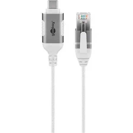 USB-C™ 3.1 to RJ45 Ethernet Cable, Slim, 15 m, 15 m, white