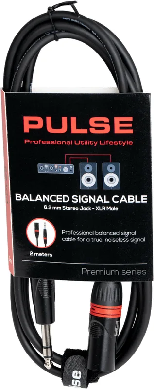 Pulse balanserad kabel, XLR till 6,3 mm stereo, 2 m