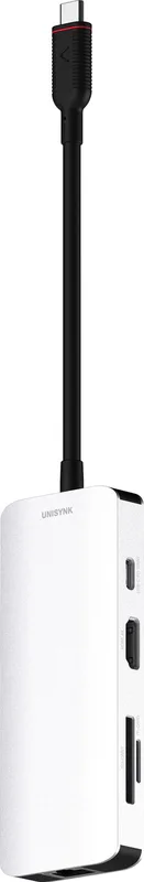 Unisynk USB-C 8 i 1 dockningshubb (silver)
