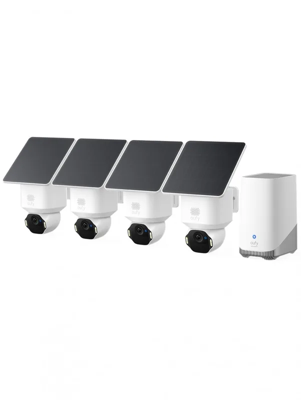 Eufy E8173322 SoloCam E42 4-kamerakit 4K med HomeBase S380, solpanel, IP65