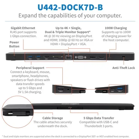 Eaton Tripp Lite Series Triple-Monitor USB C Dock