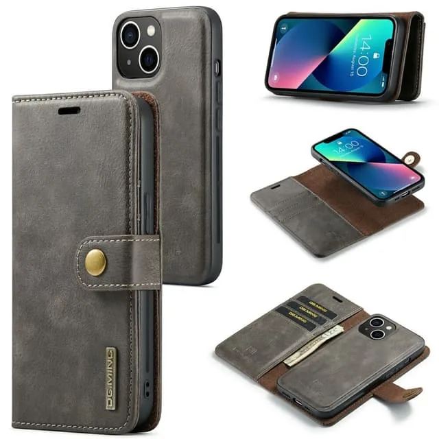 DG Ming iPhone 15 2-i-1 Magnet Plånboksfodral