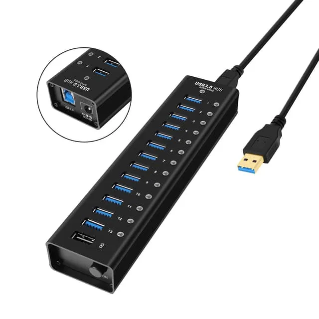 Nördic powered 14-ports USB 3.0 HUB 5Gbps
