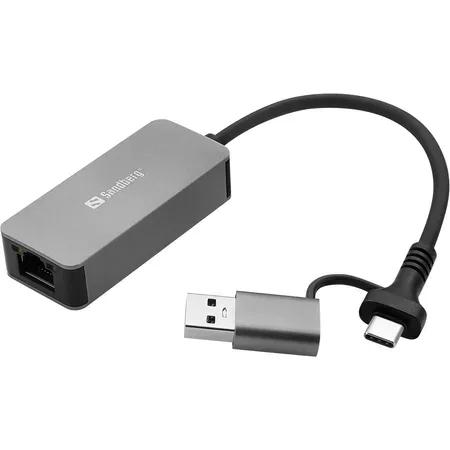 Sandberg 136-68 USB-C/A till 2,5 GbE RJ45-adapter