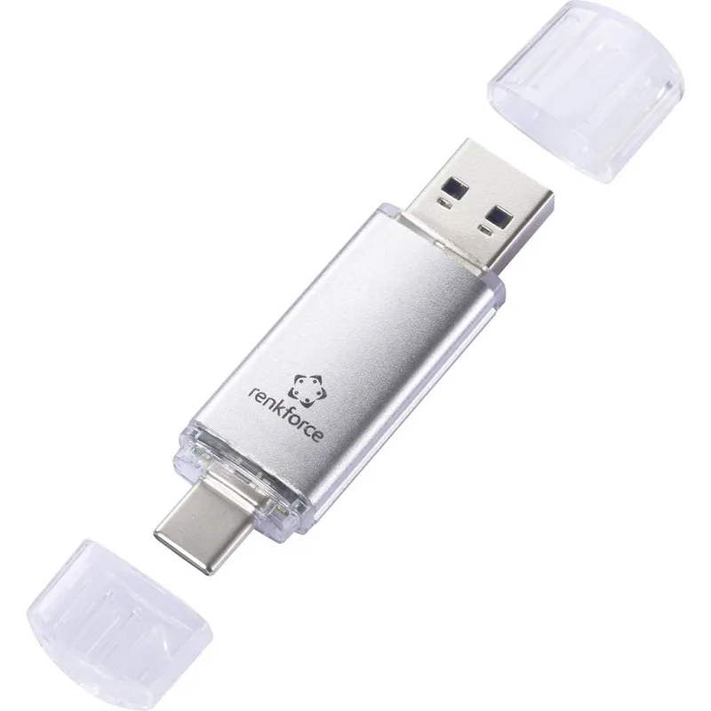 Renkforce RF-USBOS-220 USB-minne 32 GB Silver RF-6684362 USB-A, USB-C®
