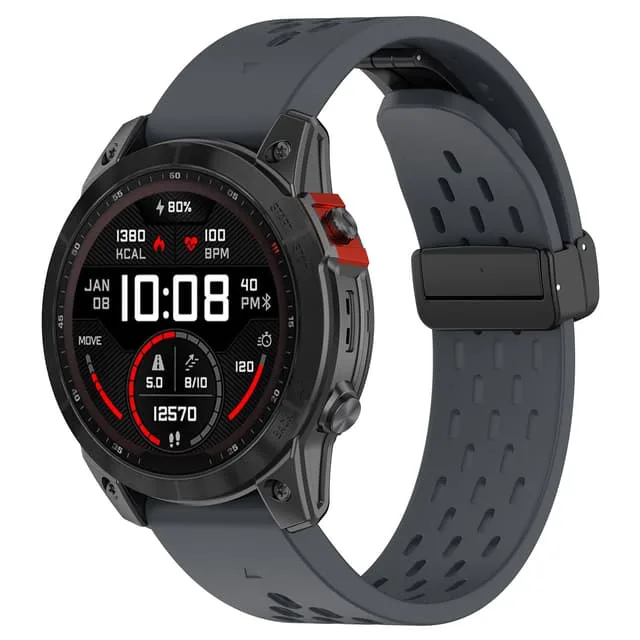 22mm Silikonarmband för Garmin Epix Pro 47mm/Fenix 7/Fenix 7 Pro Mörkg