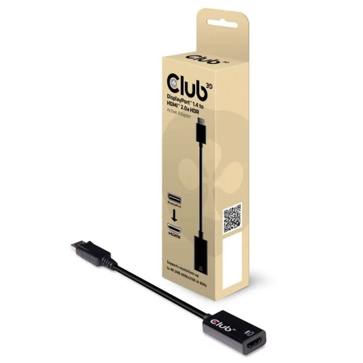 CLUB3D DisplayPort 1.4 till HDMI 2.0b HDR aktiv adapter