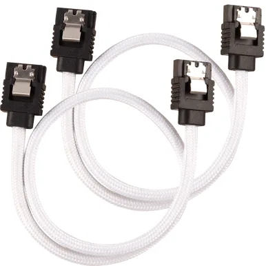 Corsair SATA-kabel Rak Vit 30cm 2-pack