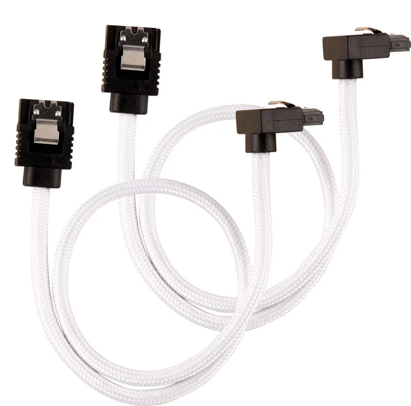 Corsair SATA-kabel Vinklad Vit 30cm 2-pack