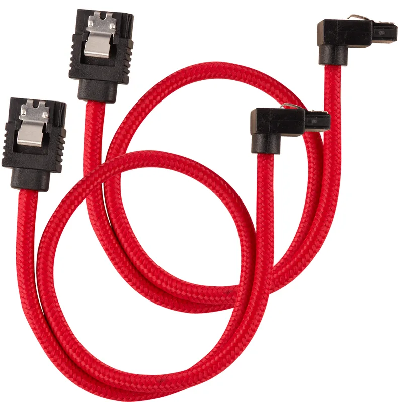Corsair SATA-kabel Vinklad Röd 30cm 2-pack