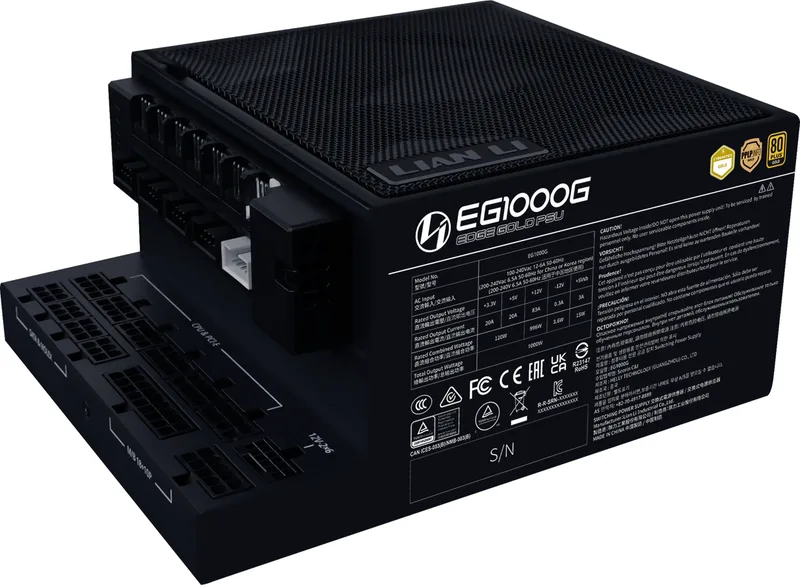 Lian Li Edge Gold 1000W Svart med USB-hub
