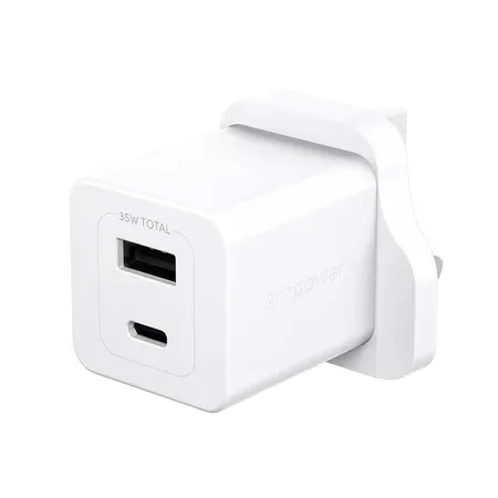 PanzerGlass empower by Turbo 35W-laddare inkl. USB-C + USB-A, vit