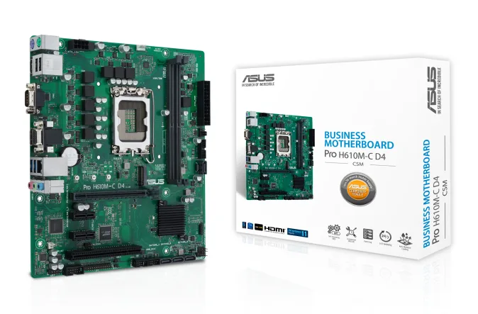 ASUS PRO H610M-C D4-CSM moderkort, Micro-ATX, LGA1700