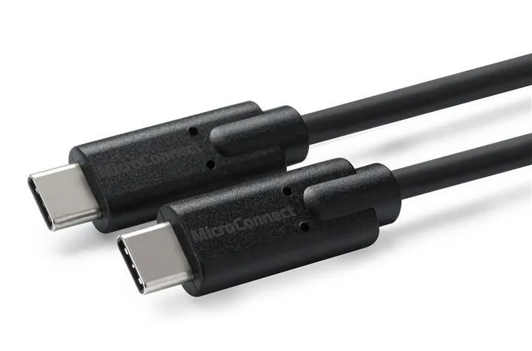 MicroConnect USB-C 3.2 Gen.2, rak-rak, 20Gbps, 100W, 0,5m