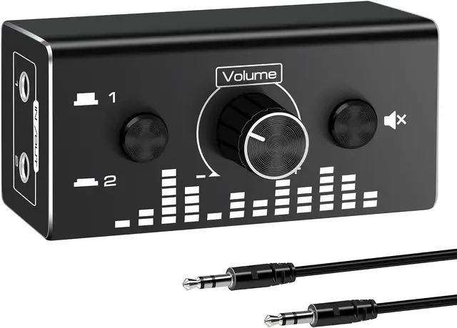 NÖRDIC 3,5 mm ljudswitch med volymkontroll