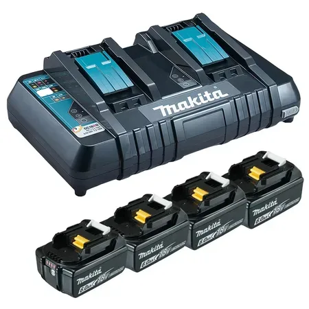 Makita DC18RD laddare med två batterier 18 V